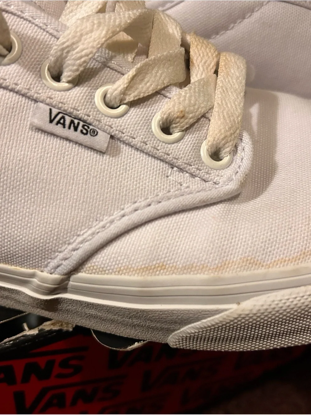 Vans White Canvas Low-Top Sneakers